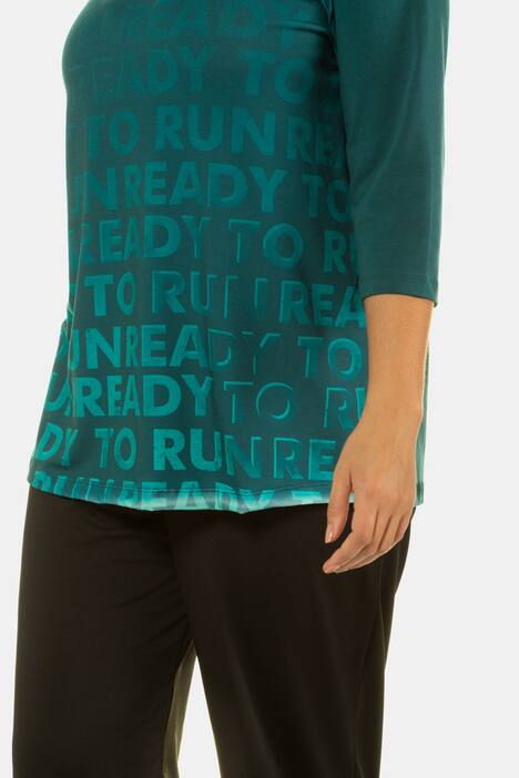 Shirt, Schriftmuster, Classic, 3/4-Arm