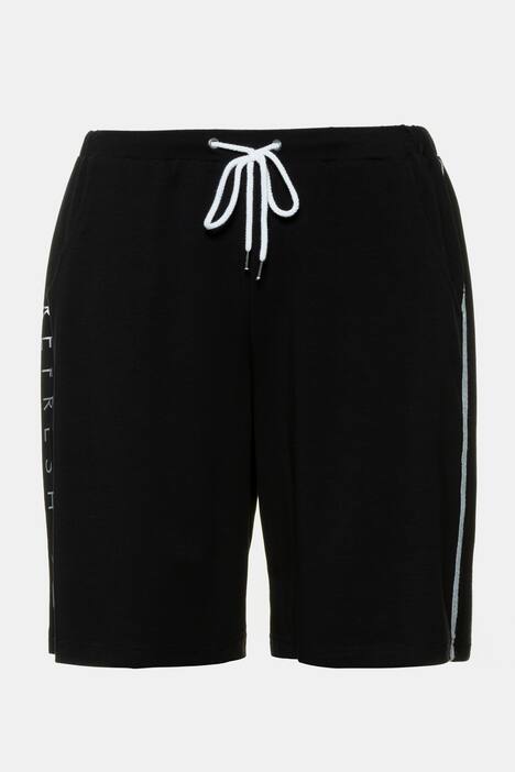Metallic Pineapple Print Side Stripe Stretch Shorts