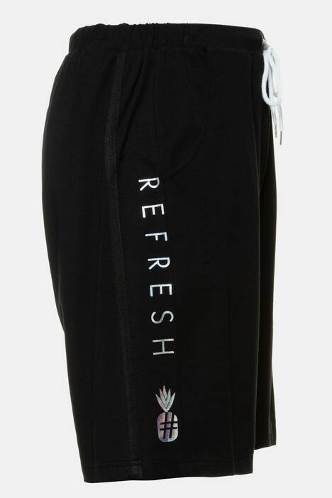 Metallic Pineapple Print Side Stripe Stretch Shorts