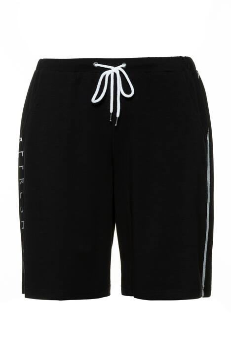 Metallic Pineapple Print Side Stripe Stretch Shorts