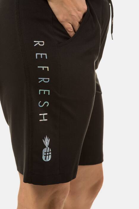 Metallic Pineapple Print Side Stripe Stretch Shorts