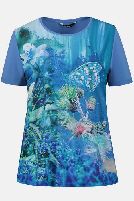 T-Shirt, Schmetterlings-Motiv, Classic, Elasthan