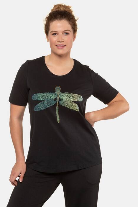T-Shirt, Libellenmotiv, Classic, Strass