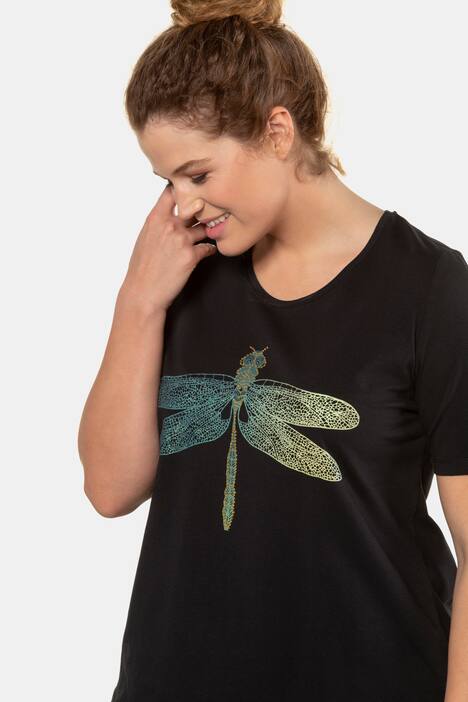 T-Shirt, Libellenmotiv, Classic, Strass