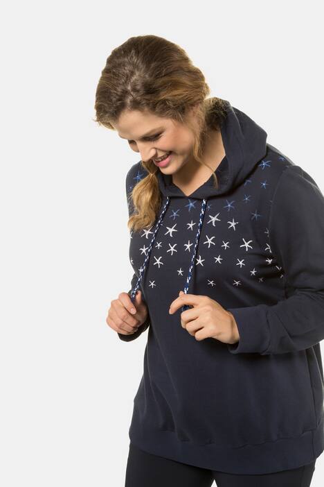 Sweatshirt, Seesterne, Ziersteine, Kapuze
