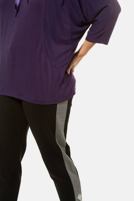 Yoga-Sweatshirt, Fledermausärmel, Kapuze, Satinband