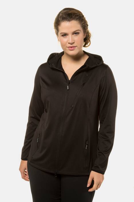 Jacke, Powerstretch, Kapuze, elastische Armabschlüsse