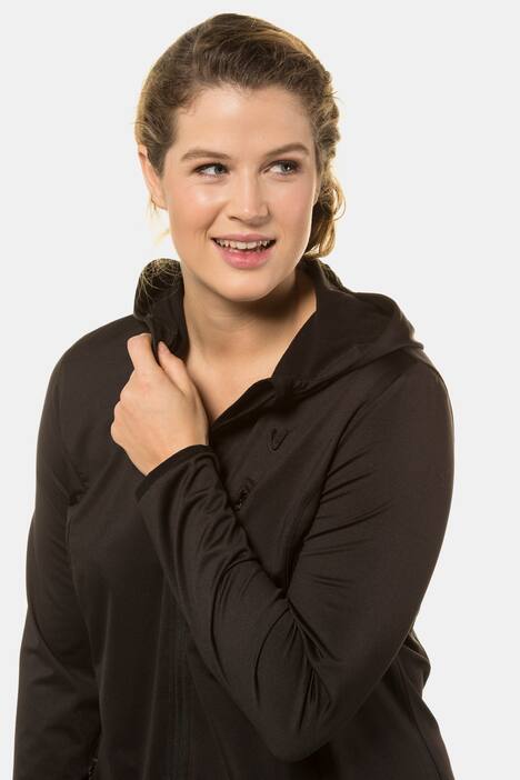 Jacke, Powerstretch, Kapuze, elastische Armabschlüsse