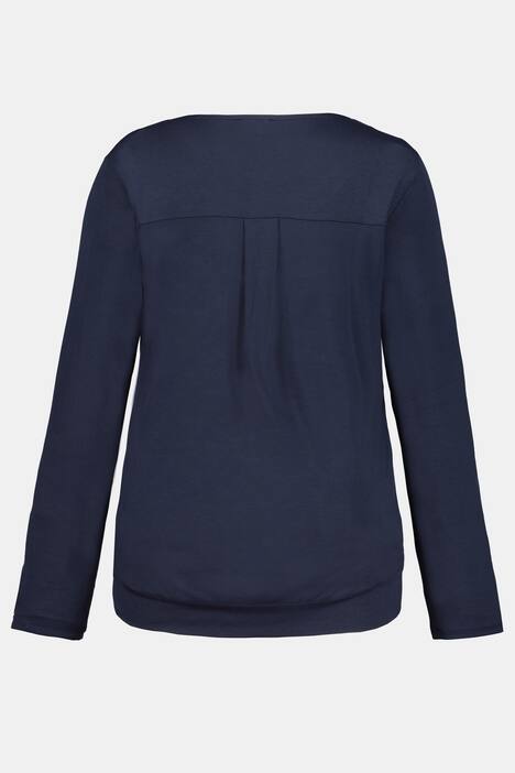 Shirt, Zierfalten, elastischer Saum, Langarm