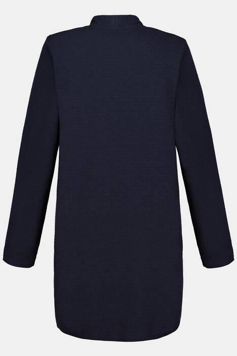 Longjacke, Jacquard-Streifen, Stehkragen