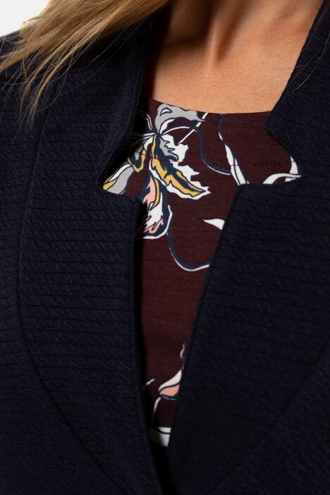 Longjacke, Jacquard-Streifen, Stehkragen