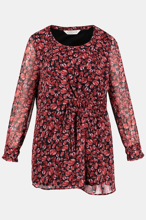 Chiffon Print Asymmetric Layered Tunic