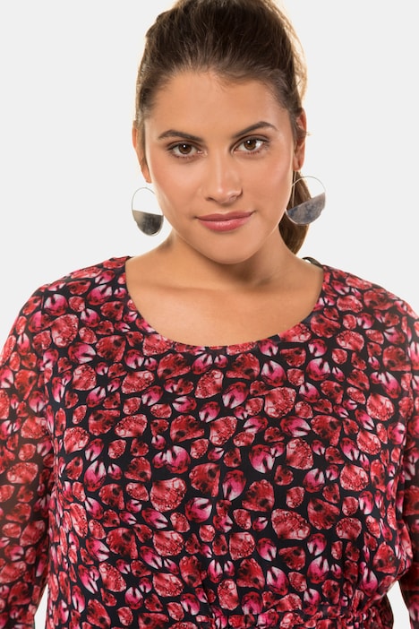 Chiffon Print Asymmetric Layered Tunic