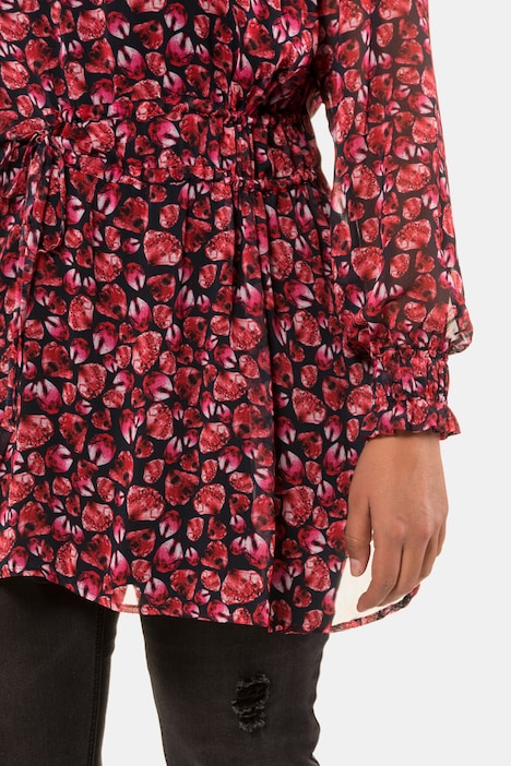 Chiffon Print Asymmetric Layered Tunic