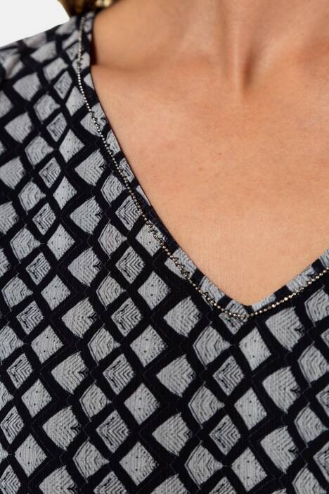 Bluse, Lageneffekt, Perlen, Chiffon, Jerseytop