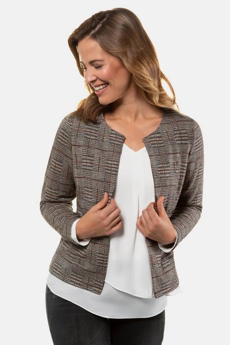 Blazer, Karo, Hahnentrittmuster, Zierband
