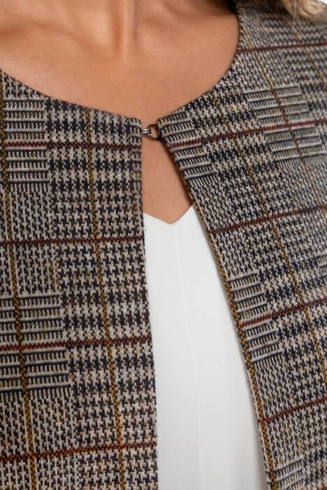 Blazer, Karo, Hahnentrittmuster, Zierband