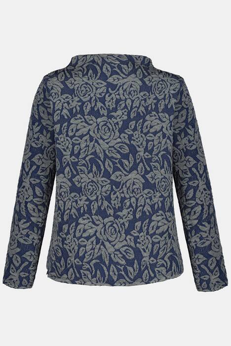 Sweatshirt, Blütenjacquard, weiter Stehkragen