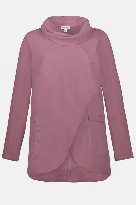 Sweatshirt, vorne Lagenoptik, Rollkragen, Langarm