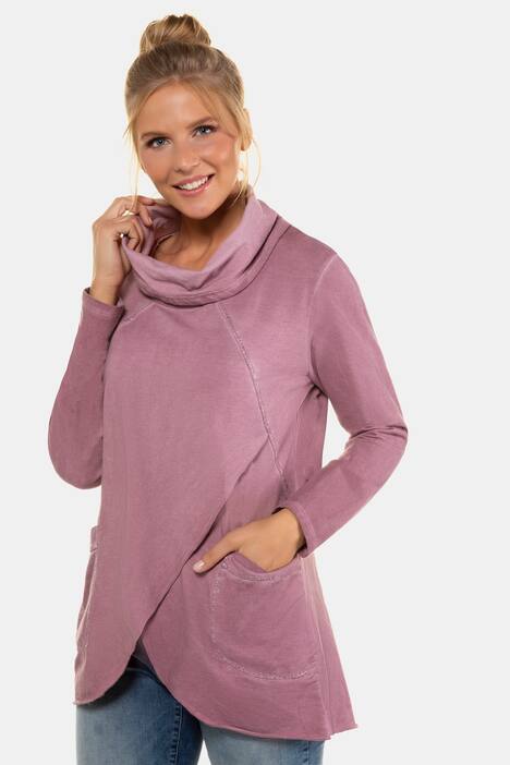 Sweatshirt, vorne Lagenoptik, Rollkragen, Langarm