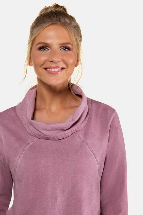 Sweatshirt, vorne Lagenoptik, Rollkragen, Langarm