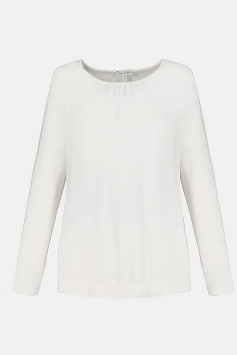 Chiffon-Shirt, Büste unterlegt, Zierfalten, Elastiksaum