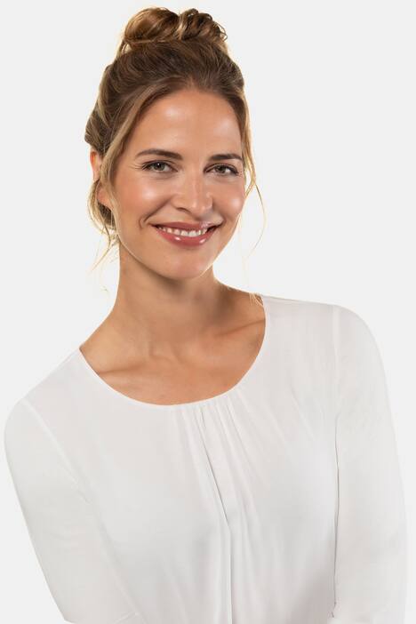 Chiffon-Shirt, Büste unterlegt, Zierfalten, Elastiksaum