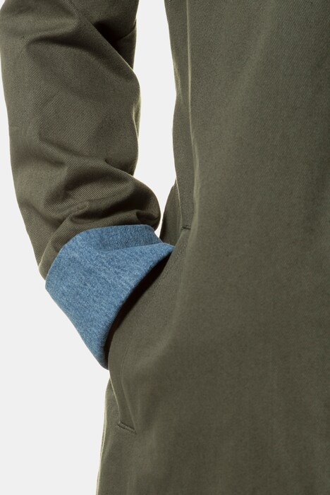 Mantel, Denim-Details, Bindegürtel, Langarm