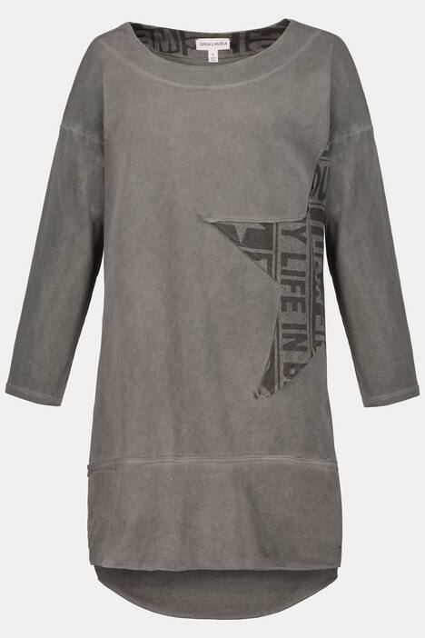 Sweatkleid, seitlicher Stern, 3/4-Ärmel