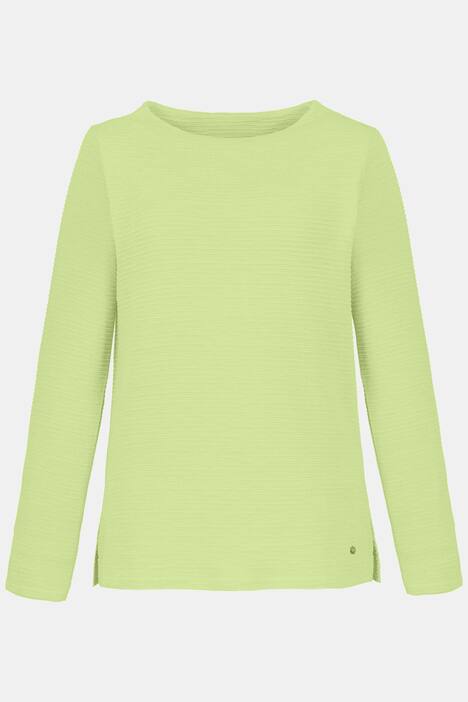 Sweatshirt, Strukturstreifen, U-Boot-Ausschnitt