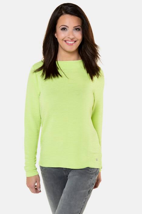 Sweatshirt, Strukturstreifen, U-Boot-Ausschnitt