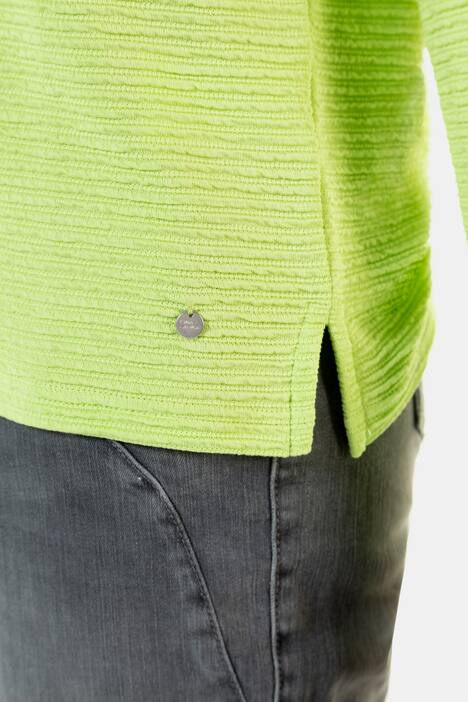Sweatshirt, Strukturstreifen, U-Boot-Ausschnitt