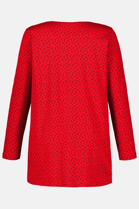 V-Shirt, Sternenmuster, Glitzersteinchen, Langarm