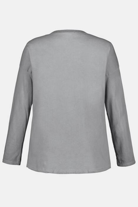 Shirt, Paillettenstreifen, Oversized, Schriftmotiv