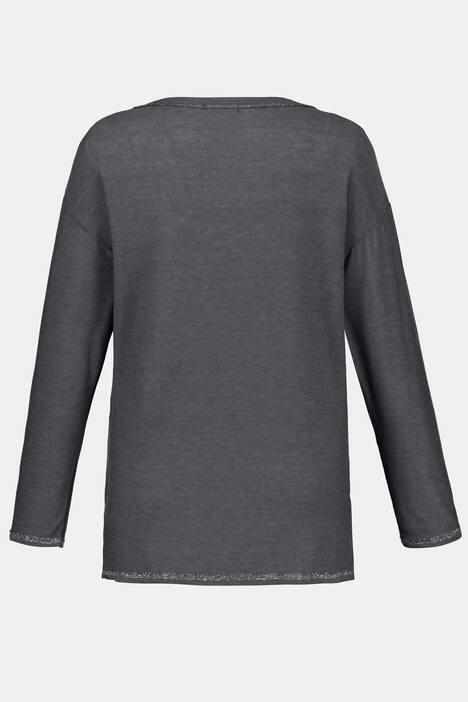 Strickpullover, Rosenranken, Oversized, Glitzernähte