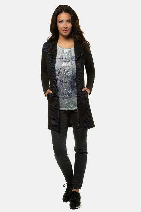 Blazer, Jacquardmuster, lange Form, schmale Silhouette
