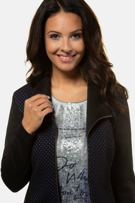 Blazer, Jacquardmuster, lange Form, schmale Silhouette