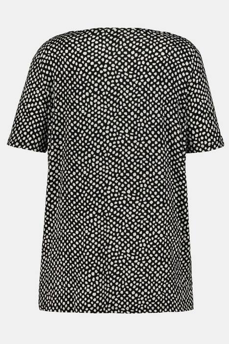 Shirt, gepunktet, Zierfalten, Halbarm