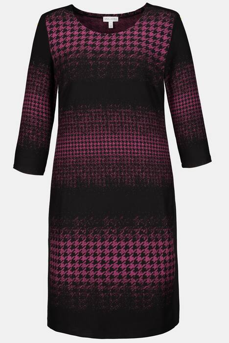 Kleid, Pepitamuster, Jersey, Langarm, lässig