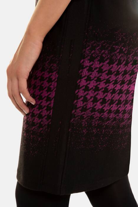 Kleid, Pepitamuster, Jersey, Langarm, lässig