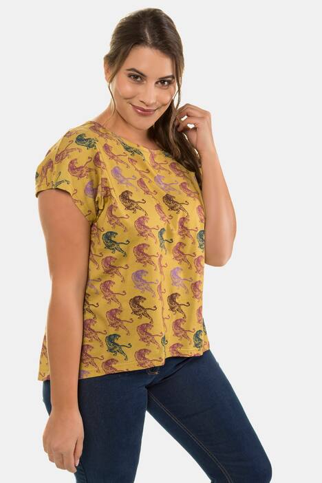 T-Shirt, Rundhals,Tigermuster