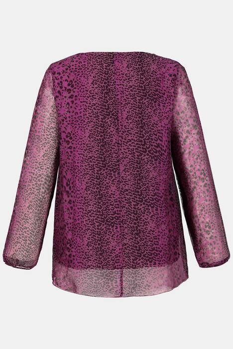 Seidenbluse, Animalmuster, Elastiksaum, Jerseytop