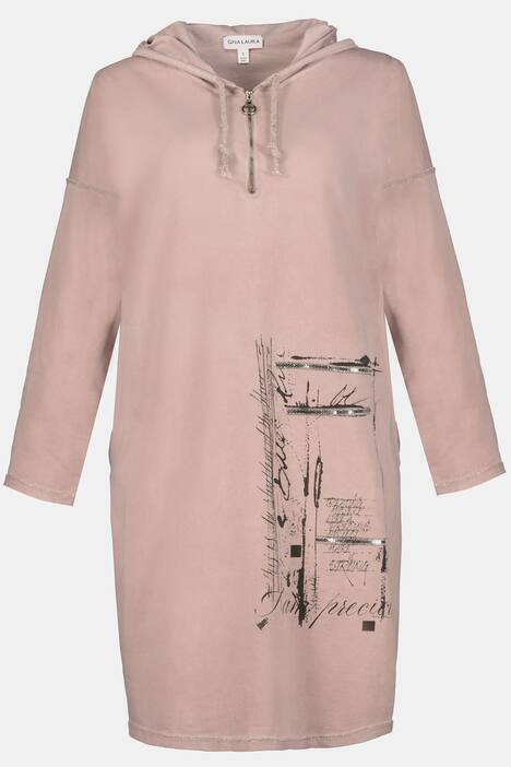 Sweatkleid, Kapuze, 3/4-Ärmel