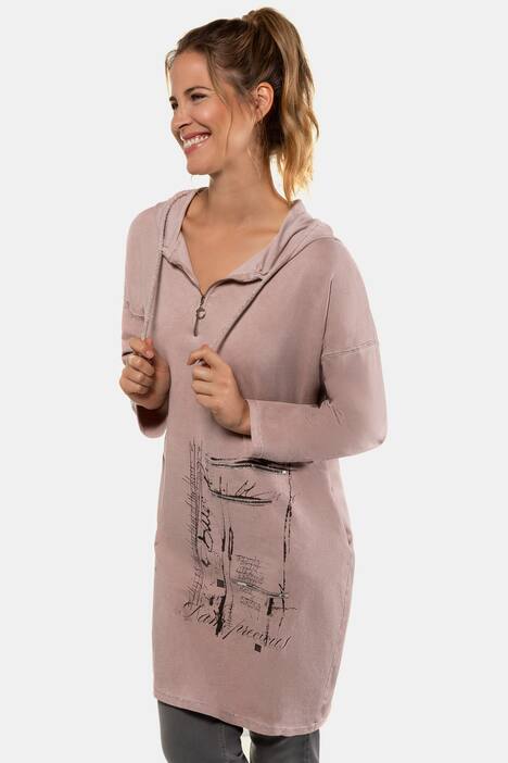 Sweatkleid, Kapuze, 3/4-Ärmel
