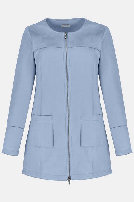 Jacke, Wildlederoptik, 2-Wege-Zipper, Teilungsnähte