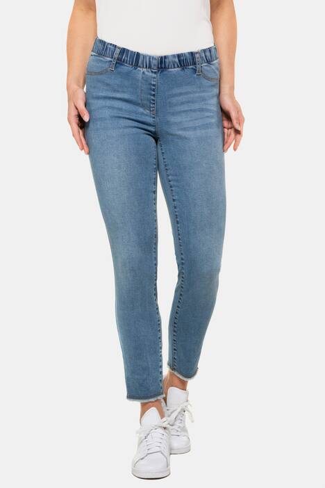 Jeans Julia, Fransensaum, schmales Bein, Gummibund