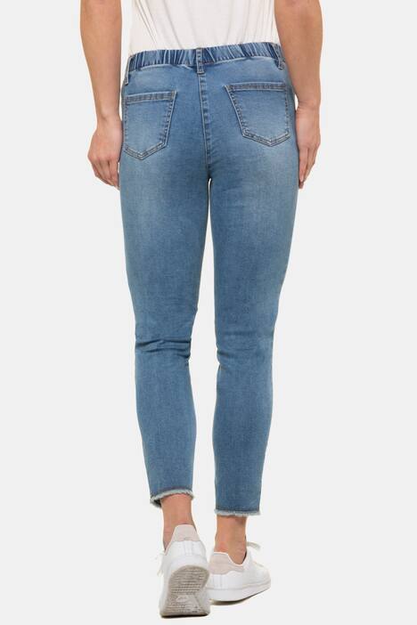 Jeans Julia, Fransensaum, schmales Bein, Gummibund