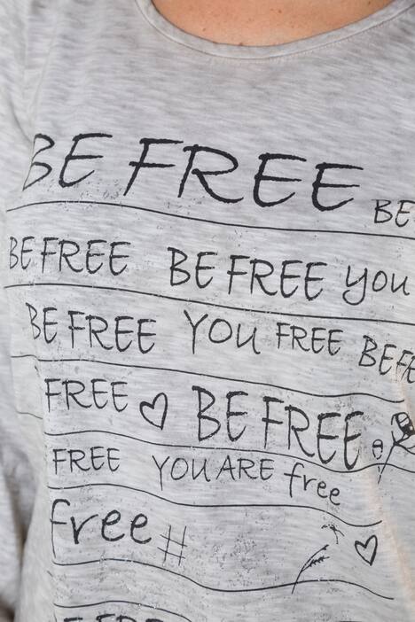 Shirt, Schriftmotiv, Saum-Bindeband