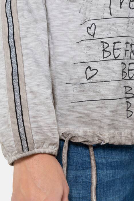 Shirt, Schriftmotiv, Saum-Bindeband