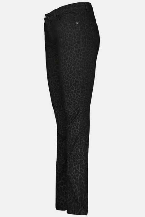 Hose Julia, Leomuster, schmales Bein, Used-Look